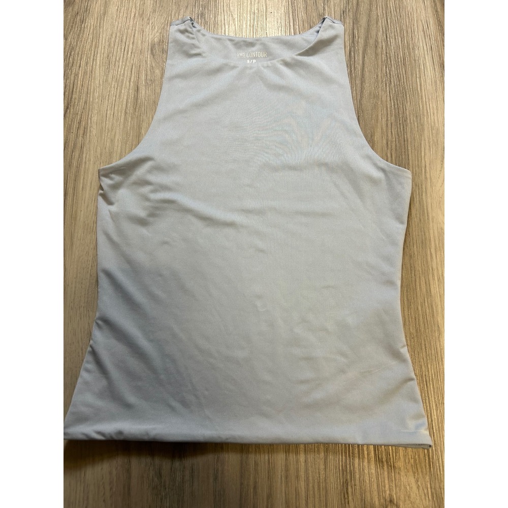 SWS Contour Womens High Neck Sleeveless Tank Top Light Blue athletic Small sport